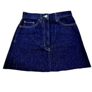 COS Denim Mini Skirt Raw Hem Size 4 NWT